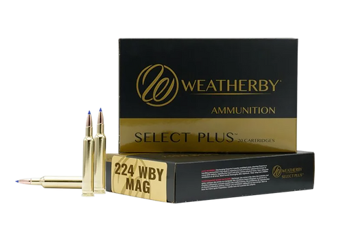 [747115459575] Weatherby 224 Weatherby Mag 50gr, Hornady V-Max, 20rd Box