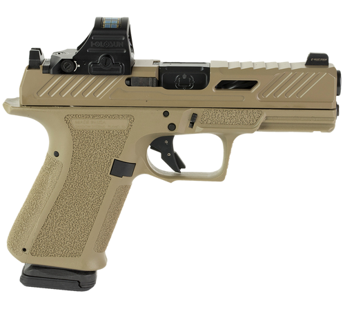 [810013437553] Shadow Systems MR920 Elite 9mm, 4" Black Spiral Fluted Barrel, FDE Frame/Slide, Holosun 507c Red Dot, Flat Faced Trigger, Tritium Front Sight, Flared Magwell, 2x15rd Mags