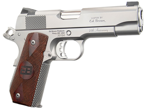 [800732700779] Ed Brown Kobra Carry 1911 45ACP, 4.25" Barrel, Commander Size, Bobtail Frame, Front Night Sight, Cocobolo Grips, Stainless Steel, 2x7rd Mags