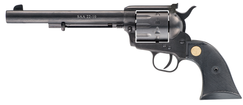 [805367071109] Chiappa Firearms SAA 1873 22 LR, 7.5" Barrel, Blued, Black Grip, Exposed Hammer, 10rd