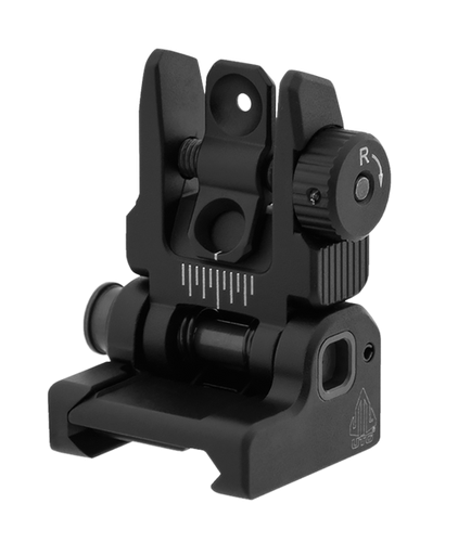[4717385553712] UTG, Accu-Sync Spring-loaded AR-15 Flip-up Rear Sight, Black