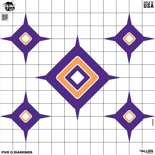 [026509067931] Allen Dialing in More Fun EZ Aim, Paper Target, 9 Pack, 12"x12", Assorted Colors