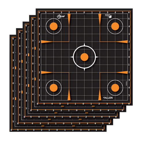 [026509048046] EZ-Aim Reflective Adhesive Target Splash Sight-In Grid Self-Adhesive Paper Target 12" x 12" 5 Per Pack