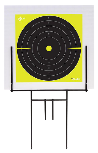[026509051404] Allen EZ-Aim Portable Range Target Stand Black Steel 18" W x 19" H Standing Includes 2 Adhesive Targets