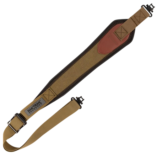 [026509038917] Heritage Cases Long Gun Sling Olive Canvas with Leather Trim 33"-46" OAL Features BakTrak Shoulder Pad