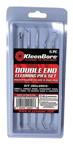 [026249005576] KleenBore KB-PICKSET Stainless Steel Double Ended Gun Pick Set