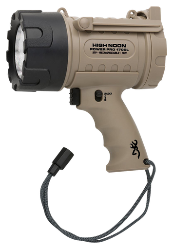 [023614977544] Browning High Noon Power Pro Spotlight-USB/12V/110V Tan | White 1700 Lumens