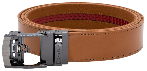 [013527327819] Bianchi EDC NexBelt, 1.5" Wide, User Adjustable Up to 50", Leather Construction, Matte Finish, Tan, High Gloss Silver Buckle