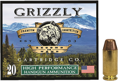 [815152012814] Grizzly Ammo 40S&W 200gr Full Metal Jacket Flat Point, 20rd Box