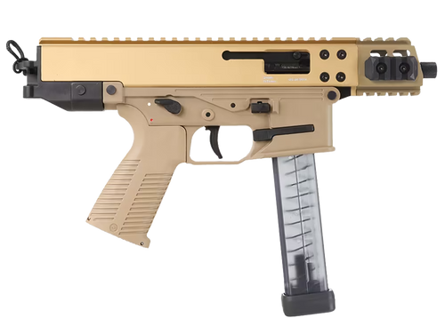 [840225708431] B&T GHM 9mm, 4.3" 3-Lug Threaded Barrel, Coyote Tan Cerakote, Picatinny Rail, 30rd