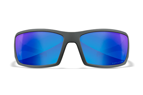 [712316003544] Wiley X Twisted M/L Blue Mirror Lens Polycarbonate Matte Gray Frame